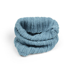 Rippenloop Hella – Blau Meliert | Handgestrickt aus 100 % Wolle