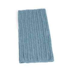 Rippenloop Hella – Blau Meliert | Handgestrickt aus 100 % Wolle