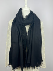 Kaschmir Schal fein mit kleinen Fransen