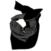 Schwarzes Seidentuch mit Off-White-Streifen – 100 % Seide, 90 x 90 cm | Elegantes quadratisches Halstuch