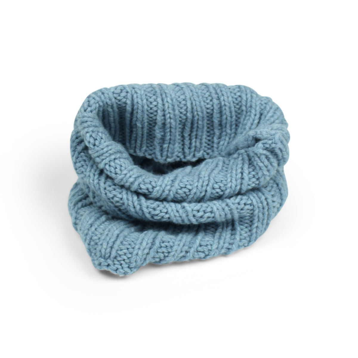 Rippenloop Hella – Blau Meliert | Handgestrickt aus 100 % Wolle