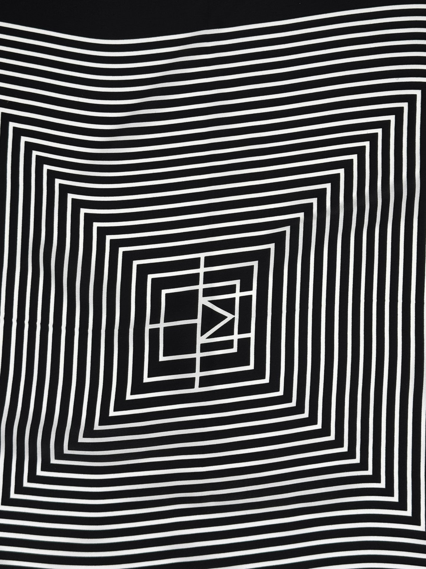 Schwarzes Seidentuch mit Off-White-Streifen – 100 % Seide, 90 x 90 cm | Elegantes quadratisches Halstuch