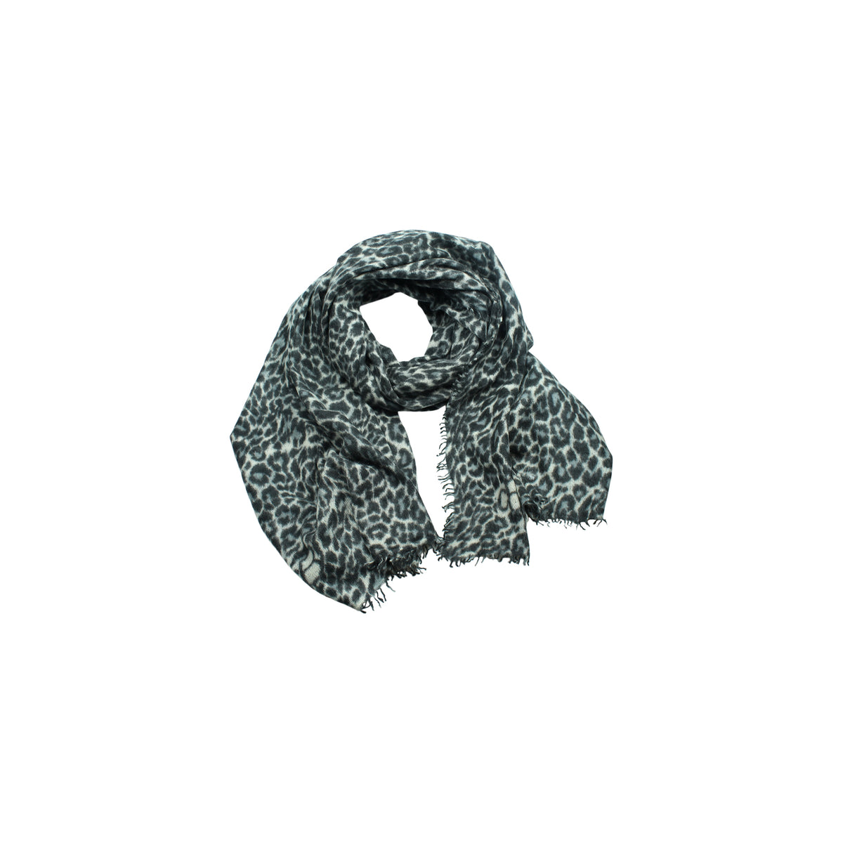 Leo Kaschmirschal – Grau/Schwarz Leo Druck | Cashmere Blues
