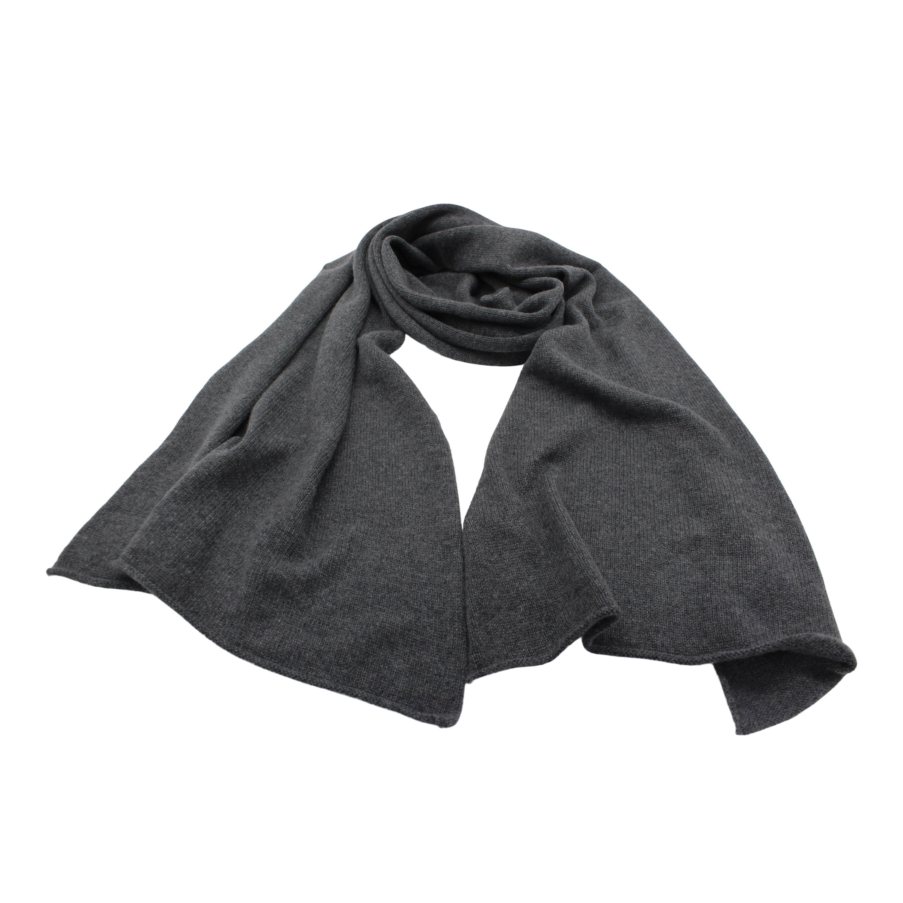 Großer Kaschmir Schal 2-fädig, anthrazit