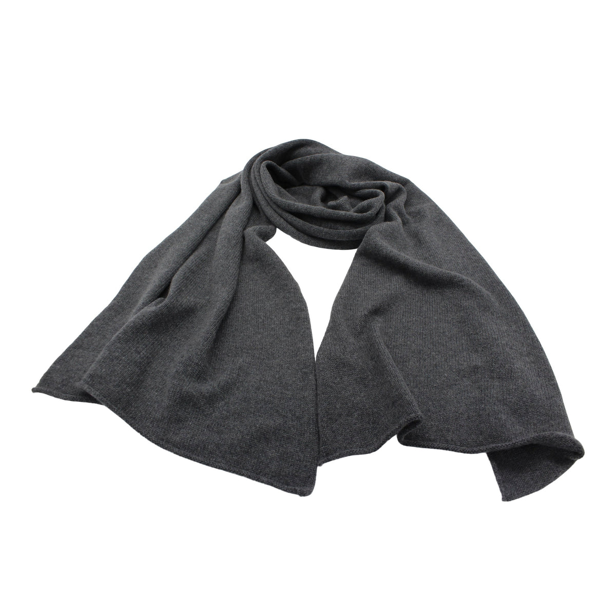 Großer Kaschmir Schal 2-fädig, anthrazit