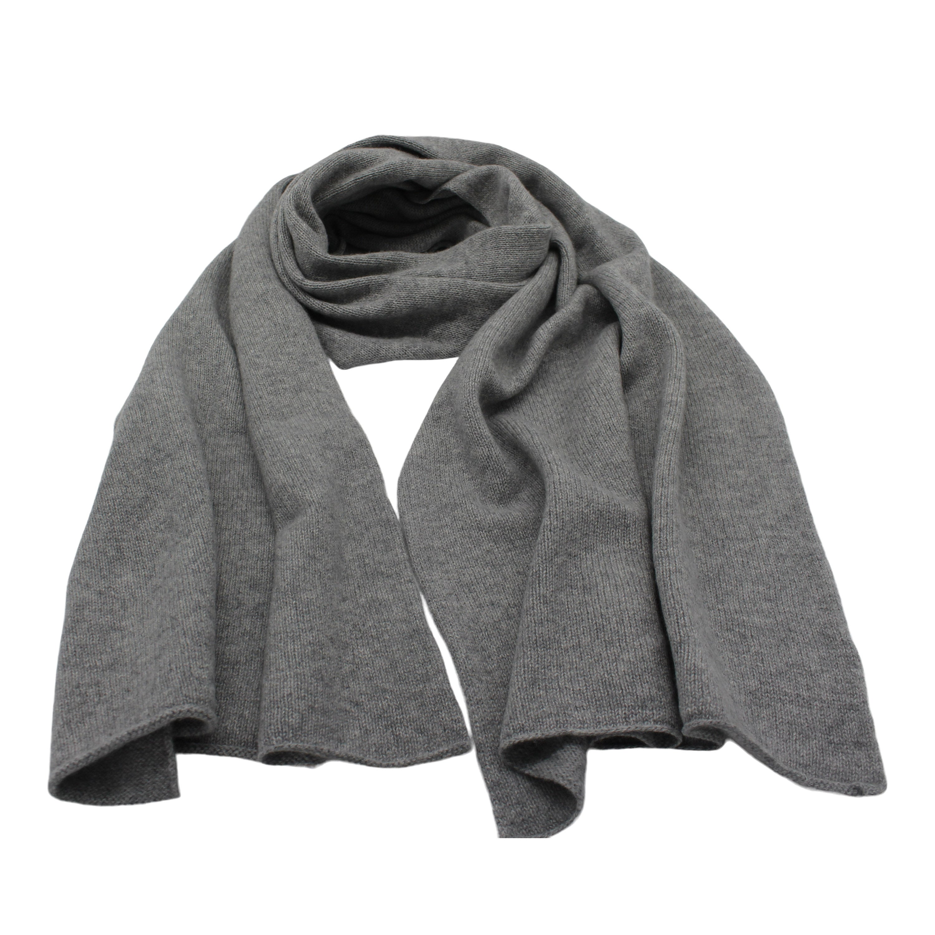 Handgemachter Kaschmir-Schal – 100 % Kaschmir,  grau meliert