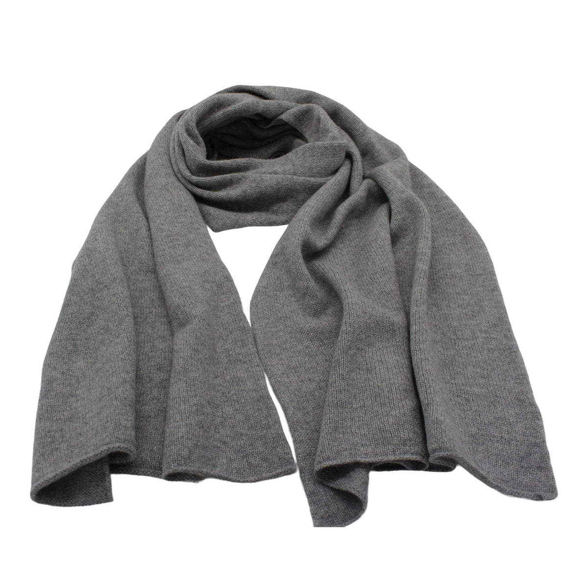 Handgemachter Kaschmir-Schal – 100 % Kaschmir,  grau meliert