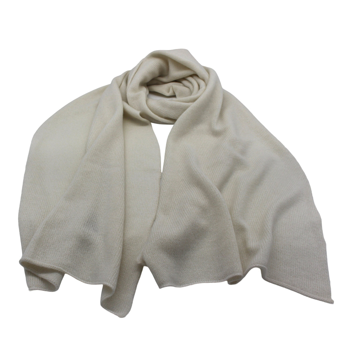 Handgemachter Kaschmir-Schal – 100 % Kaschmir, Unisex, groß & weich, off-white