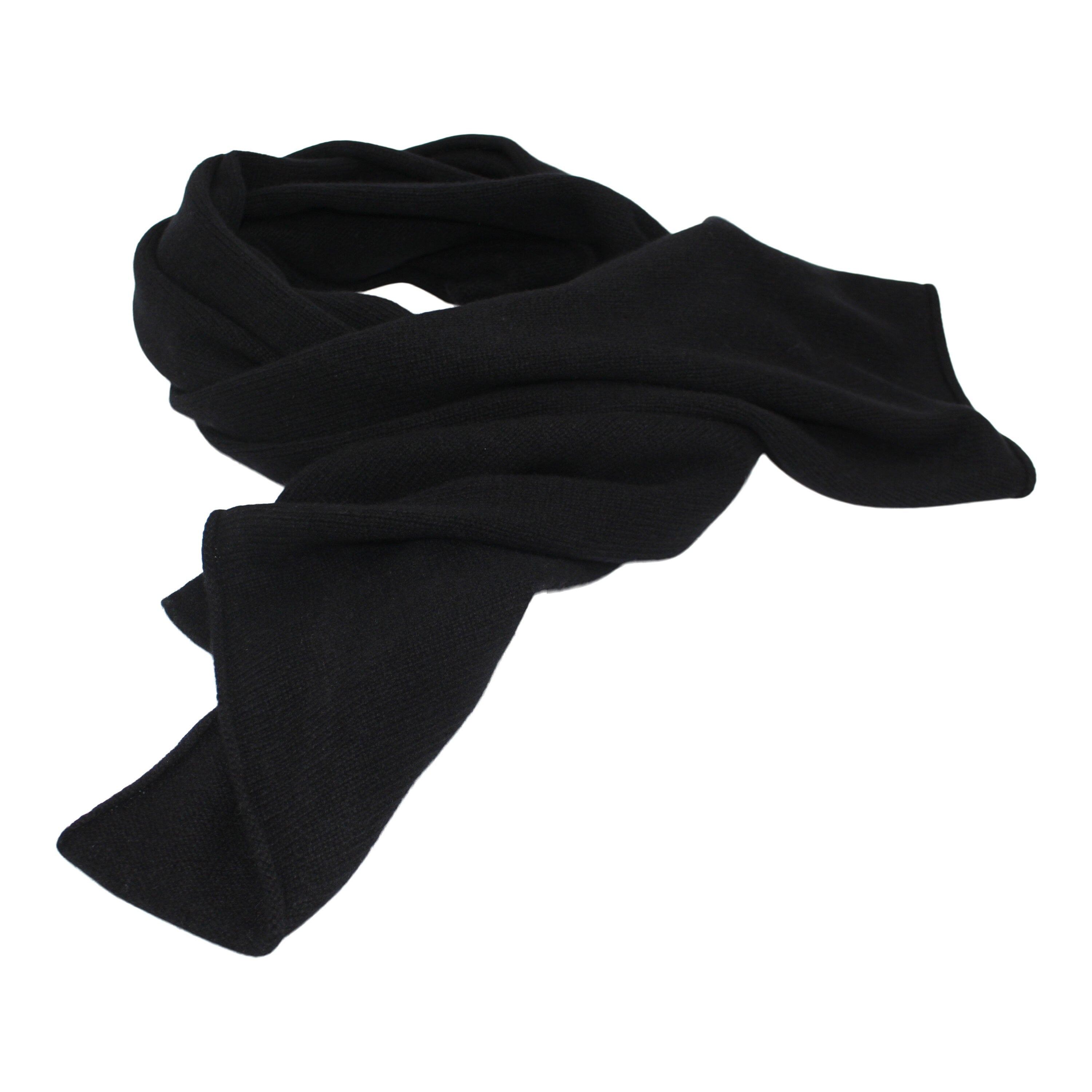 Großer Kaschmir Schal 2-fädig, schwarz