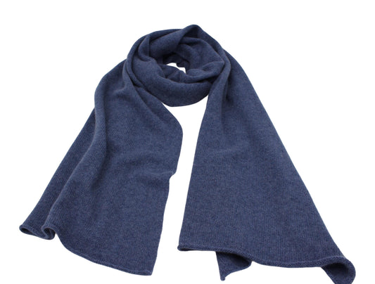 Handgemachter Kaschmir-Schal – 100 % Kaschmir, Unisex, groß & weich, Bluewash