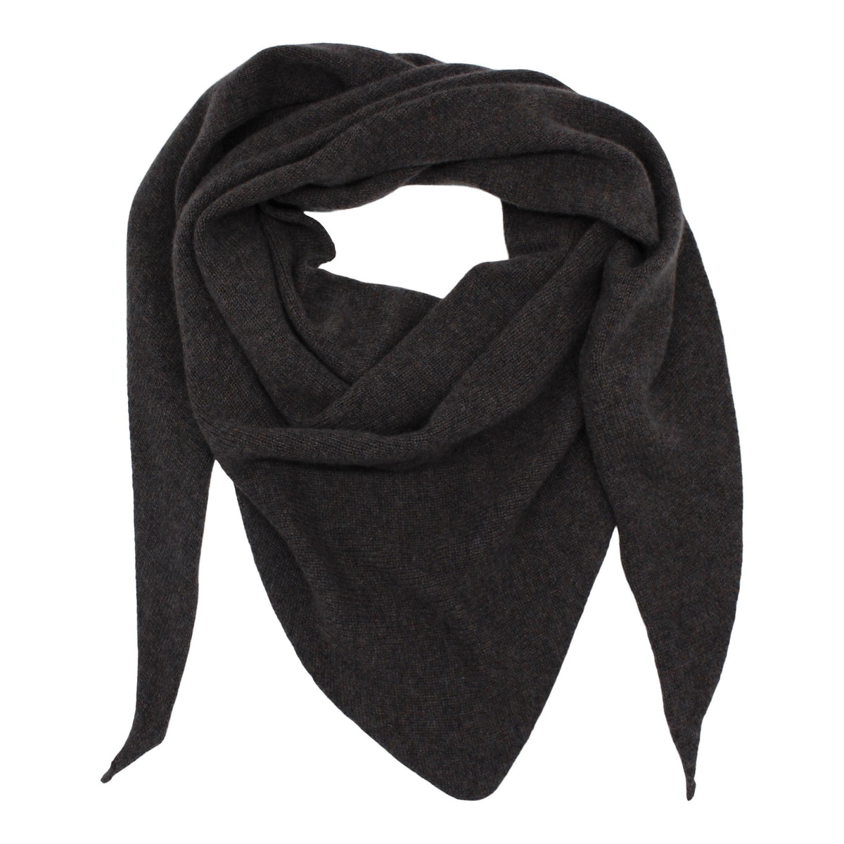 Kaschmir Dreieckstuch Handgestrickt – 100% Kaschmir, Dirtybrown